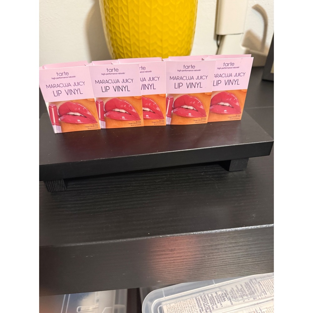 Lot of 5 Tarte Maracuja Juicy Lip Vinyl Rosy Mauve Sample Cards New